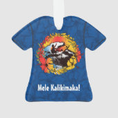 素晴しいハワイのサーファーの60年代のレトロのアロハワイシャツ オーナメント (裏面)