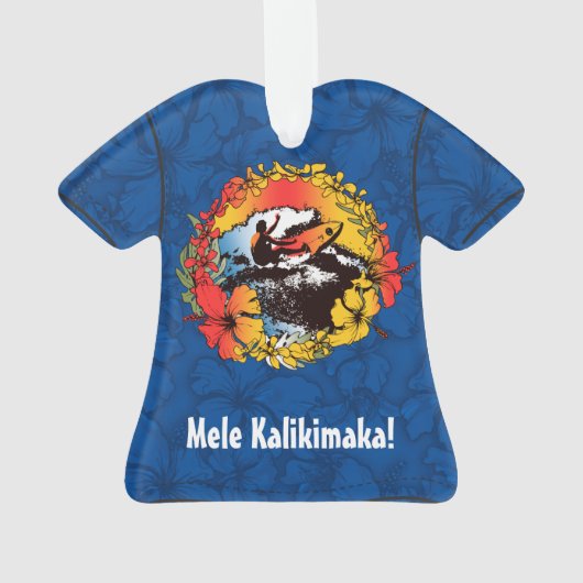 素晴しいハワイのサーファーの60年代のレトロのアロハワイシャツ オーナメント (裏面)
