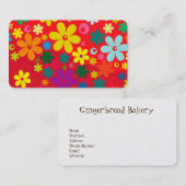 素晴しいヒッピーのカラフルの花愛平和パターン 名刺 (正面/裏面)