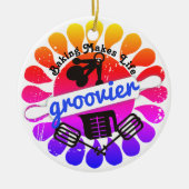 素晴しいヒッピーの虹のベーキングのクリスマスのオーナメント セラミックオーナメント (正面)