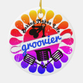 素晴しいヒッピーの虹のベーキングのクリスマスのオーナメント セラミックオーナメント (裏面)