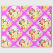 素晴しいヒッピースタイルのヤシの木の包装紙 ラッピングペーパー (フラット)