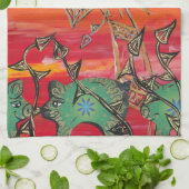 素晴しいブタの台所タオル キッチンタオル (折り畳み)