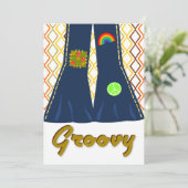 素晴しいベルボトムの70年代のテーマのパーティー 招待状 (スタンド正面)