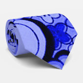 素晴しいレトロの抽象芸術の花のサファイアの青いタイ ネクタイ (ロール)