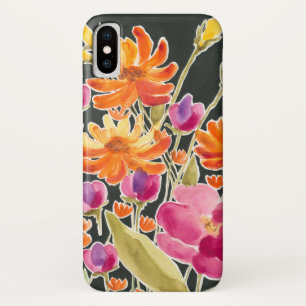 素晴しい収集の-ピンクおよびオレンジ花 iPhone X ケース