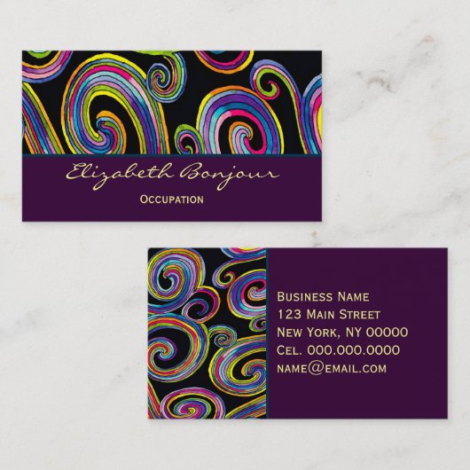 素晴しい渦巻-色を変えて下さい 名刺 (正面/裏面)