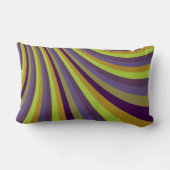 素晴しい紫色および緑の虹のスライドストライプなPatt ランバークッション (裏面)