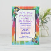 素晴しい絞り染めのハッピーバースデーのパーティの招待状 招待状 (スタンド正面)