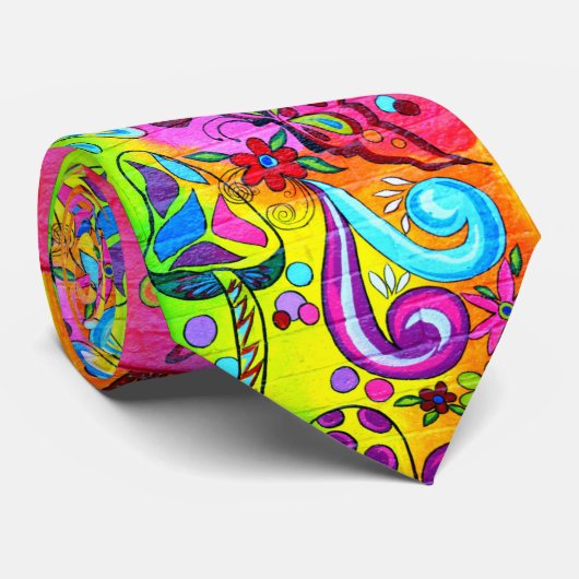 素晴しい色のhippiスタイルによってはきのこのタイが開花します ネクタイ (ロール)