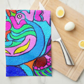 素晴しい色平和および愛タオル キッチンタオル (四つ折り)