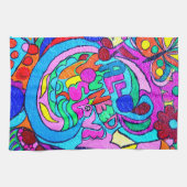 素晴しい色平和および愛タオル キッチンタオル (横)