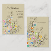 素晴しい花園のお洒落でカラフルな花柄 名刺 (正面/裏面)