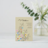 素晴しい花園のお洒落でカラフルな花柄 名刺 (スタンド正面)