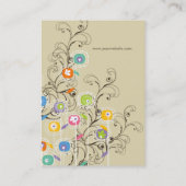 素晴しい花園のお洒落でカラフルな花柄 名刺 (裏面)