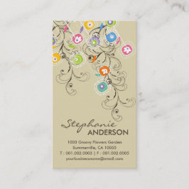 素晴しい花園のお洒落でカラフルな花柄 名刺