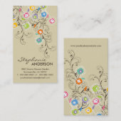素晴しい花園のお洒落でカラフルな花柄 名刺 (正面/裏面)