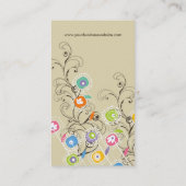 素晴しい花園のお洒落でカラフルな花柄 名刺 (裏面)