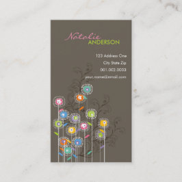 素晴しい花園のお洒落でカラフルな花柄 名刺