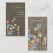 素晴しい花園のお洒落でカラフルな花柄 名刺 (正面/裏面)