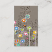 素晴しい花園のお洒落でカラフルな花柄 名刺 (裏面)