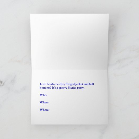 素晴しい虹の絞り染めのパーティの招待状 招待状 (内部)