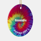 素晴しい虹の絞り染めのヒッピー セラミックオーナメント (右)