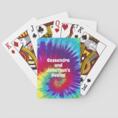 素晴しい虹の絞り染めのヒッピー トランプ (裏面)