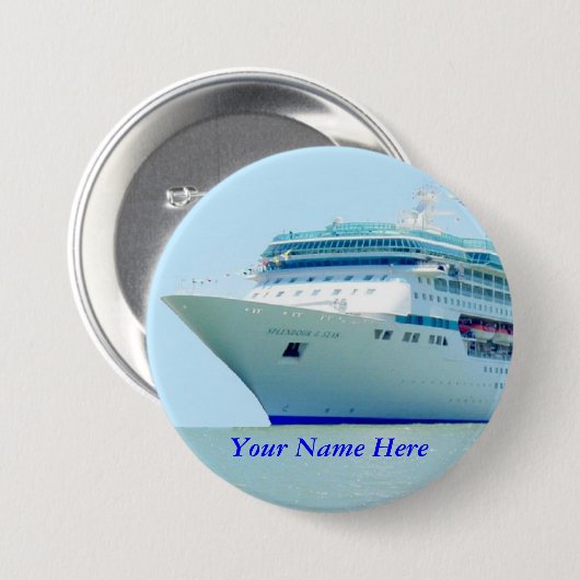 素晴しい遊航船の名前入りの記章 缶バッジ (正面&裏面)
