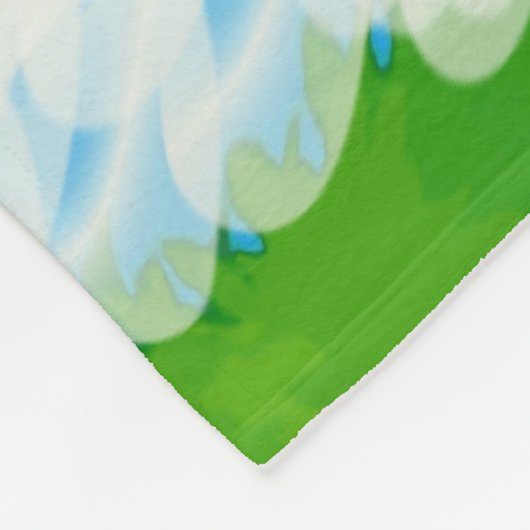 素晴しい青緑の絞り染めの渦巻 フリースブランケット (角)