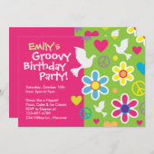 素晴しい60年代のバースデーパーティ招待状 招待状 (正面/裏面)