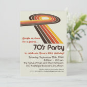 素晴しい70sパーティーを縞で飾ります 招待状 (スタンド正面)