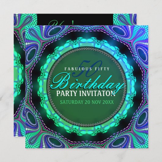 素晴しくすばらしい50匹のバースデーパーティ招待状 招待状 (正面/裏面)