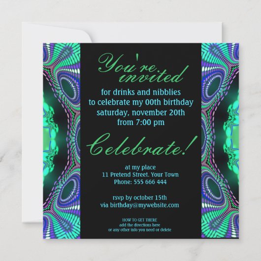 素晴しくすばらしい50匹のバースデーパーティ招待状 招待状 (裏面)