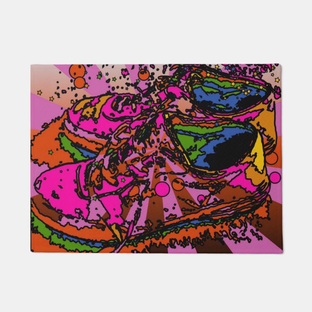 素晴しくサイケデリックなスニーカー ドアマット (正面)