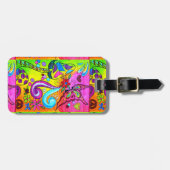 素晴しくサイケデリックなヒッピーはThunder_Coveを着色します ラゲッジタグ (正面横)