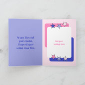 素晴すごいらしい姪のピンクと紫の誕生日 カード (内部)