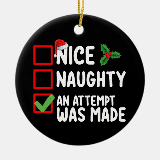 素晴らいけなしい試みがクリスマスのリストHoになった セラミックオーナメント (正面)