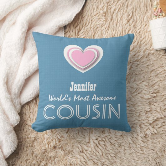 素晴らしいいとこのパステル調の青いピンクの星および名前A04V クッション (ブランケット)