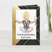 素晴らしいおもしろいグラマラス金ゴールドモダン誕生日 カード (正面)