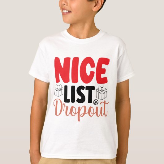 素晴らしいおもしろいリストのドロップアウトクリスマス Tシャツ (正面)