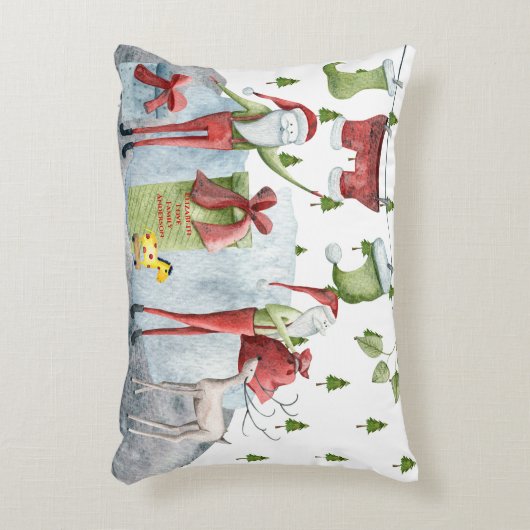 素晴らしいお洒落クリスマスデコパーソナライズされたア アクセントクッション (正面(垂直))