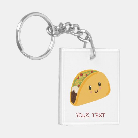 素晴らしいかわいいかわいいのタコスのパーソナライズなタコス一続き キーホルダー (正面左)