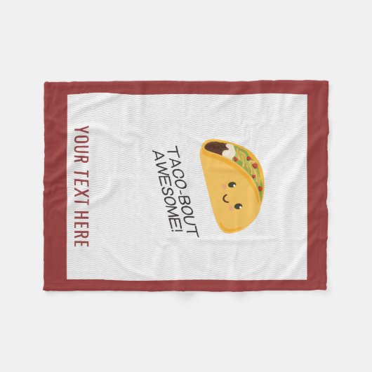 素晴らしいかわいいかわいいのタコスのパーソナライズなタコス一続き フリースブランケット (正面(横))