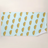 素晴らしいかわいいの微笑のタコスパターン ビーチタオル (正面)