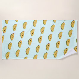 素晴らしいかわいいの微笑のタコスパターン ビーチタオル