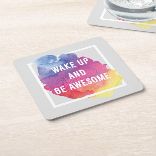 素晴らしいが目覚め、あって下さい スクエアペーパーコースター (アングル)