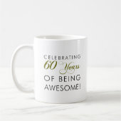 素晴らしいが60あ年間のあることを祝います コーヒーマグカップ (左)