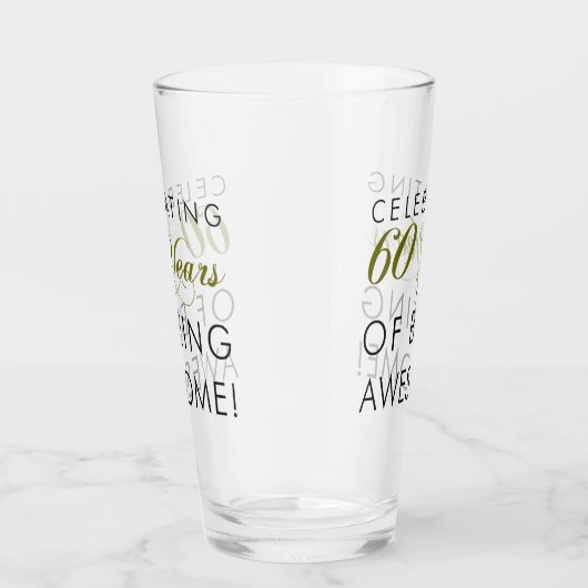 素晴らしいが60あ年間のあることを祝います タンブラーグラス (右)