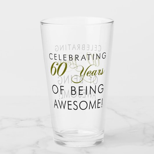 素晴らしいが60あ年間のあることを祝います タンブラーグラス (正面)